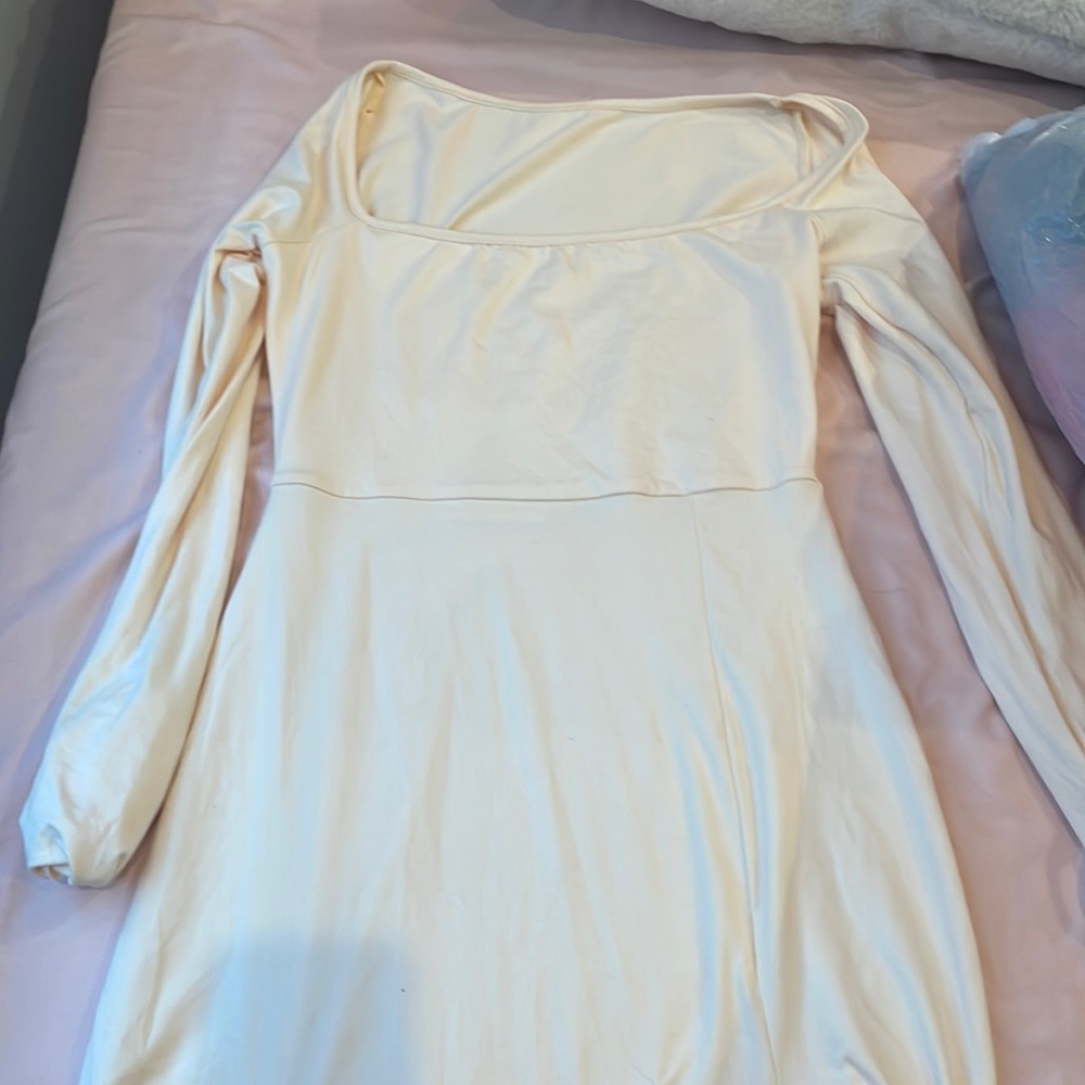 Yellow bodycon spring mini dress